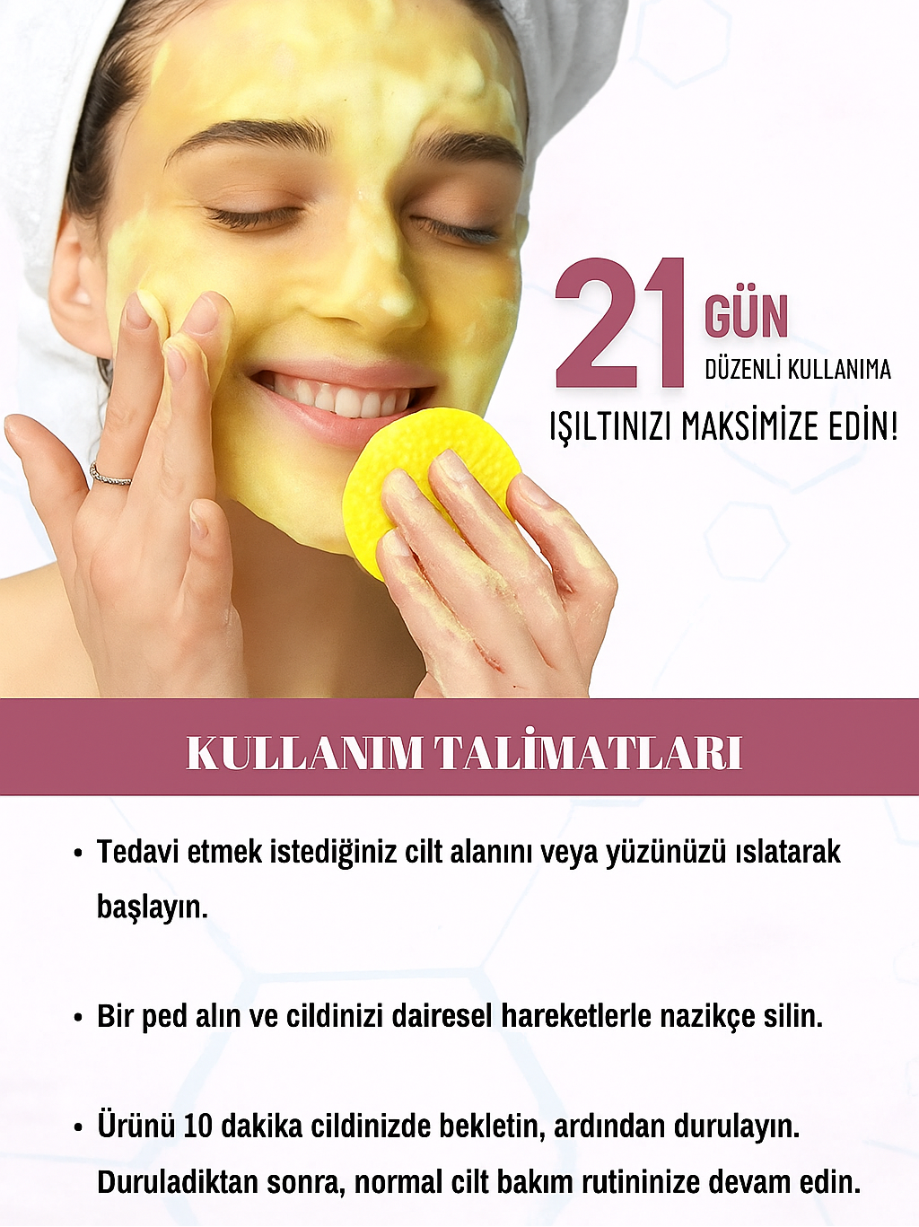 VELİNA Zerdeçallı & Kojik Asitli Cilt Aydınlatıcı Pedler